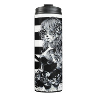 Rote Rosen & Schädel Grau Schwarzes Florales Gothi