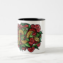 Rote Rosen Schlange Rose Zweifarbige Tasse