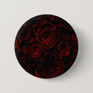 Rote Rosen Schwarzer Hintergrund Button