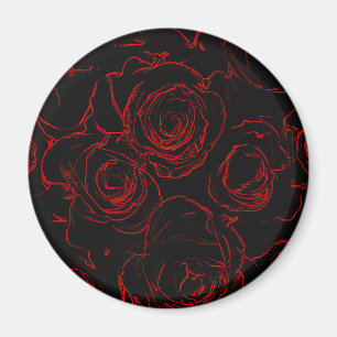 Rote Rosen Schwarzer Hintergrund Magnet