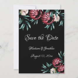 Rote Rosen Schwarzer Hintergrund Script Elegant Save The Date