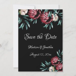 Rote Rosen Schwarzer Hintergrund Script Elegant Save The Date