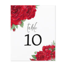 Rote Rosen Script-Hochzeitsskripte Tischnummer