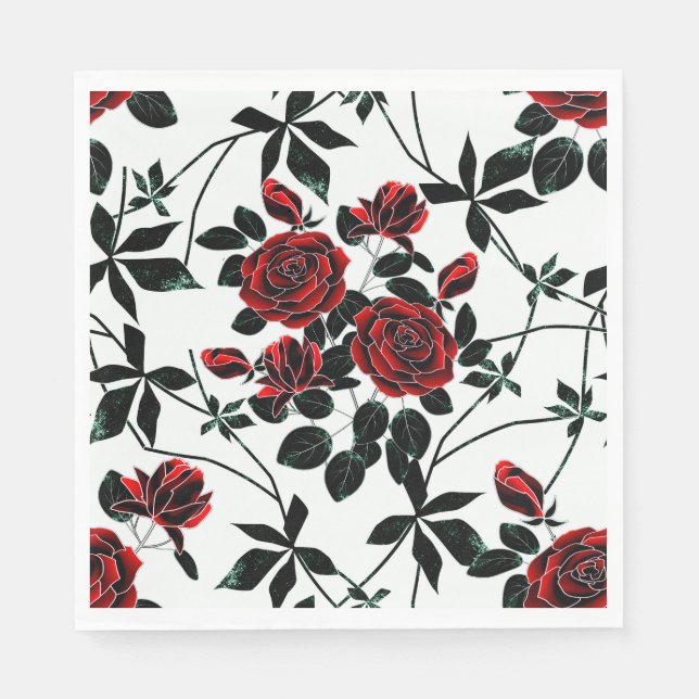 Rote Rosen. Serviette (Vorderseite)