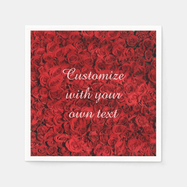 Rote Rosen Serviette (Vorderseite)