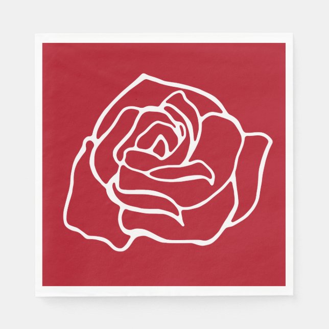 Rote Rosen Servietten (Vorderseite)