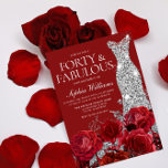 Rote Rosen Silver Diamond Gown 40. Geburtstag Part Einladung<br><div class="desc">Rote Rosen Silver Diamond Gown 40. Geburtstag Party 40 und fabelhafte Einladung Siehe Matching Kollektion in Nest und Nest Store Vielen Dank</div>