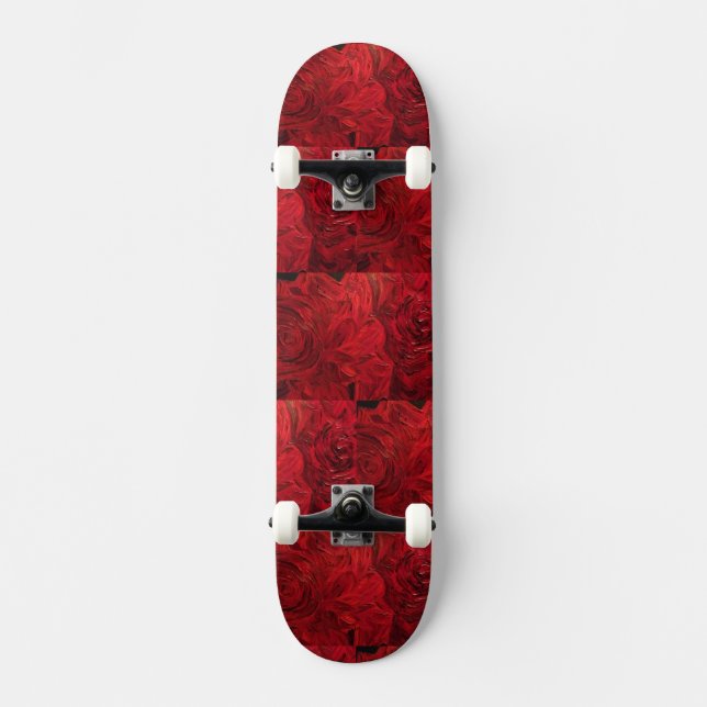 Rote Rosen Skateboard (Vorderseite)