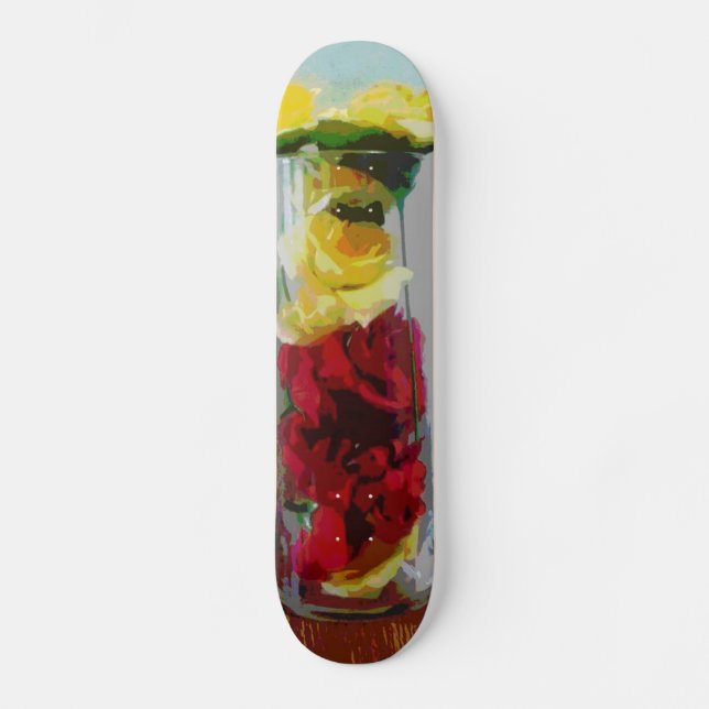Rote Rosen Skateboard (Vorderseite)