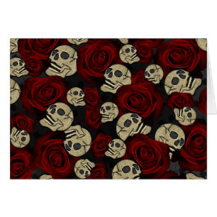 Rote Rosen & Skulls Black Floral Gothic Vielen Dan