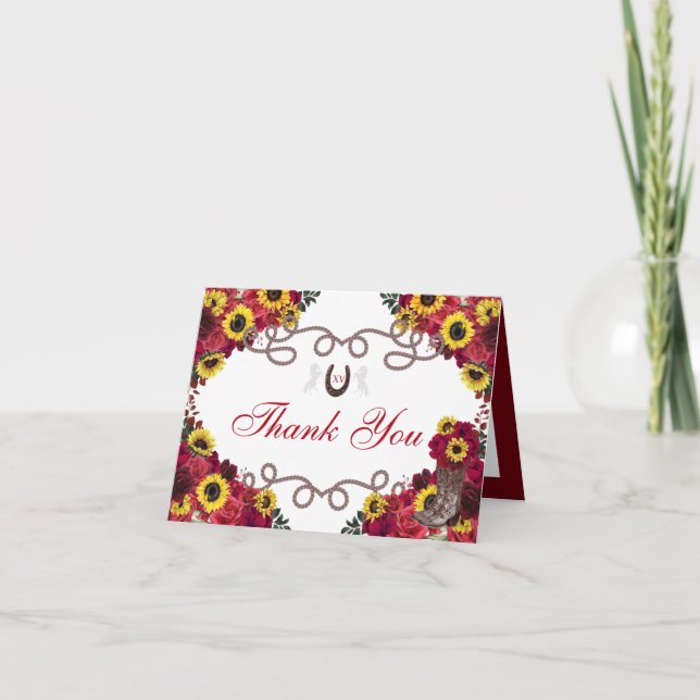 Rote Rosen Sonnenblumen Charro Quinceanera Vielen  Einladung (Vorderseite)