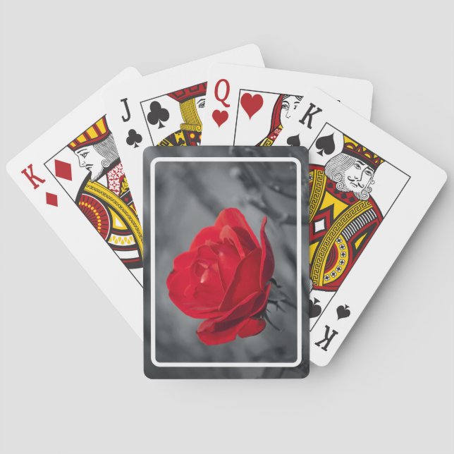 Rote Rosen Spielkarten (Rückseite)