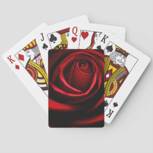 Rote Rosen Spielkarten, Standard Index Gesichter. Spielkarten