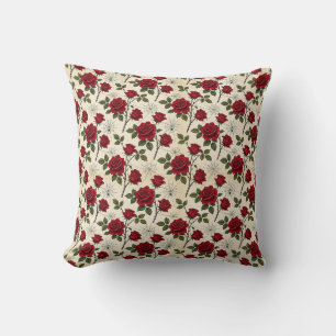 Rote Rosen & Spinnennetze Gothic Kissen