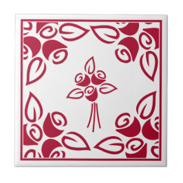 Rote Rosen Square Motif Keramik Tile Fliese
