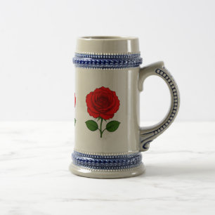 Rote Rosen Stein Bierglas