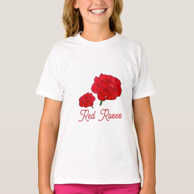 Rote Rosen T-Shirt (Vorderseite)