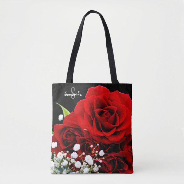 Rote Rosen-Tasche (Vorderseite)