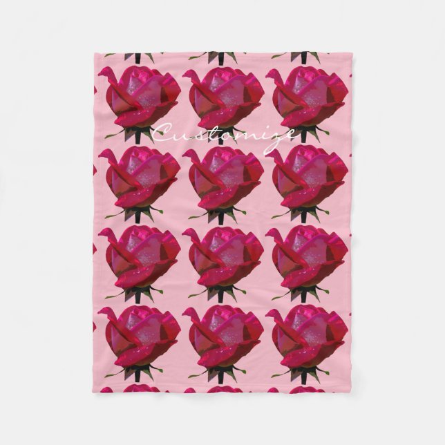 rote Rosen Thunder_Cove alle Farben Fleecedecke (Vorderseite)