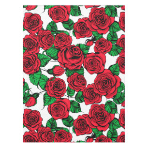 rote Rosen Tischdecke