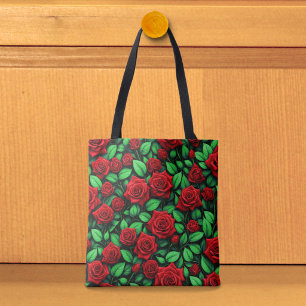 Rote Rosen-Tragetasche