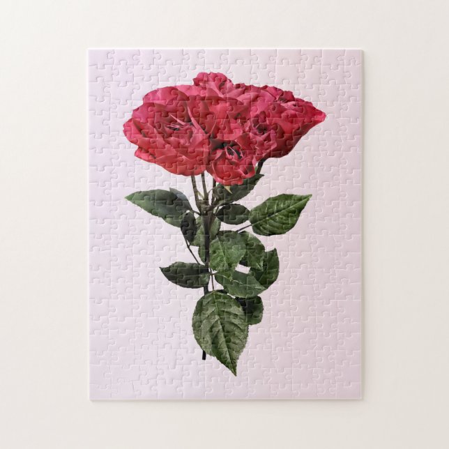 Rote Rosen und Blätter Puzzle (Vertikal)