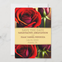 Rote Rosen und Gold Save the Date