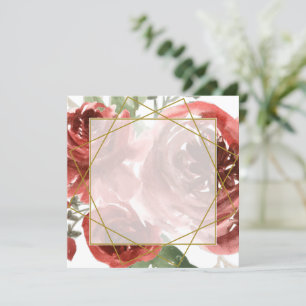 Rote Rosen und goldene Hochzeits-Einladungskarte Einladung