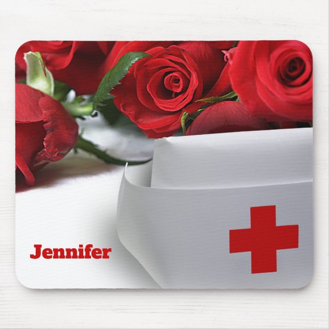 Rote Rosen und Individuelle Name-Geschenke für Kra Mousepad (Vorne)