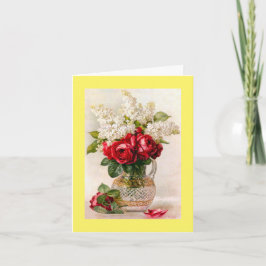 Rote Rosen und Lilacs Paul de Longpre Vintag Dankeskarte