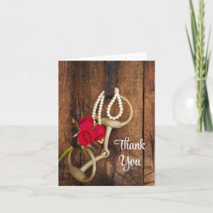 Rote Rosen und Pferdchen Land Vielen Dank Dankeskarte