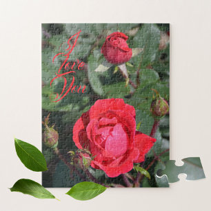 Rote Rosen und Rose Buds floralfotografisch Puzzle