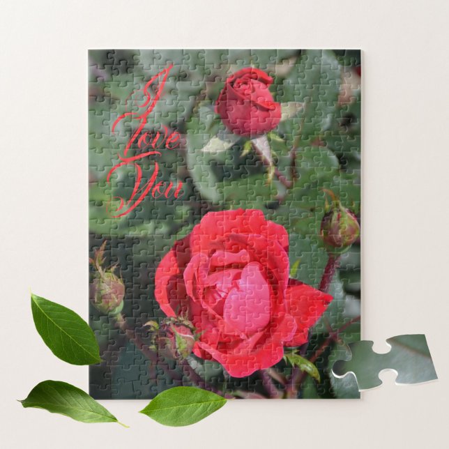 Rote Rosen und Rose Buds floralfotografisch Puzzle (Von Creator hochgeladen)