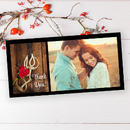 Rote Rosen und Western für Pferde Dankeskarte