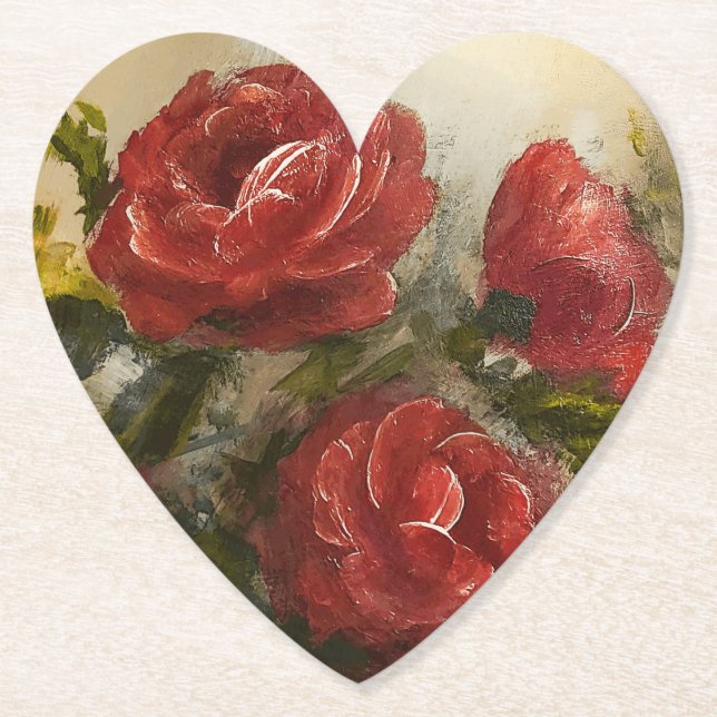 Rote Rosen  Untersetzer (Vorderseite)