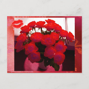 Rote Rosen Valentine II Postcard - individuell anp Feiertagspostkarte
