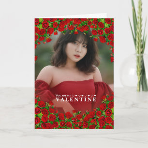 Rote Rosen Valentinstag-Grußkarte Karte