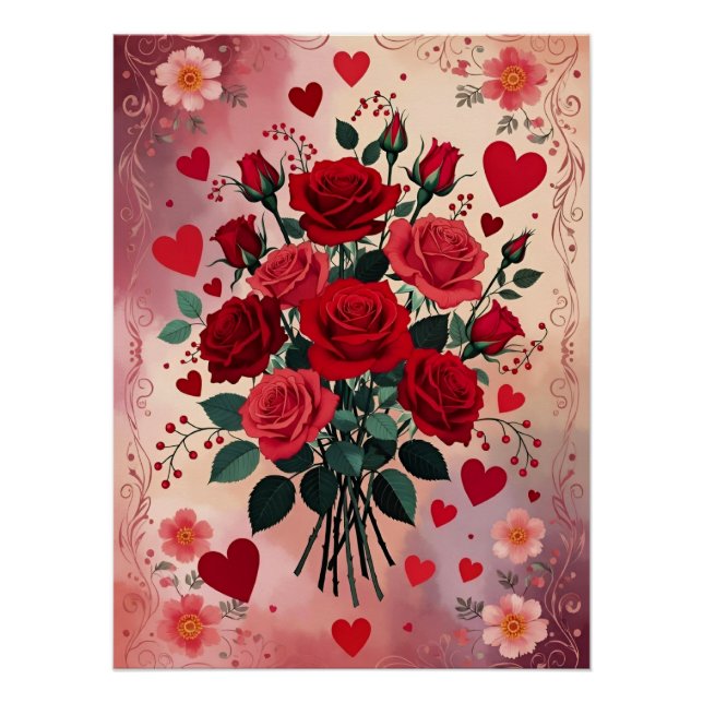 Rote Rosen, Valentinstag, Poster (Vorderseite)
