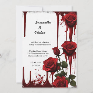 Rote Rosen Vampire Goth Wedding Einladung