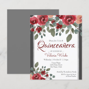Rote Rosen von Quinceanera Blumenhaushalt Einladun