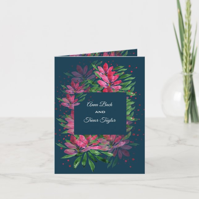 Rote Rosen Wasserfarben Handgemalt Einladung (Vorderseite)