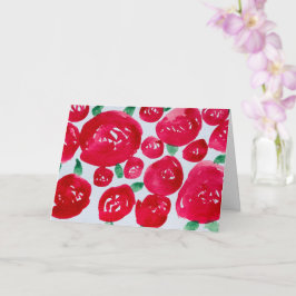 Rote Rosen Wasserfarbene Faltkarte Karte