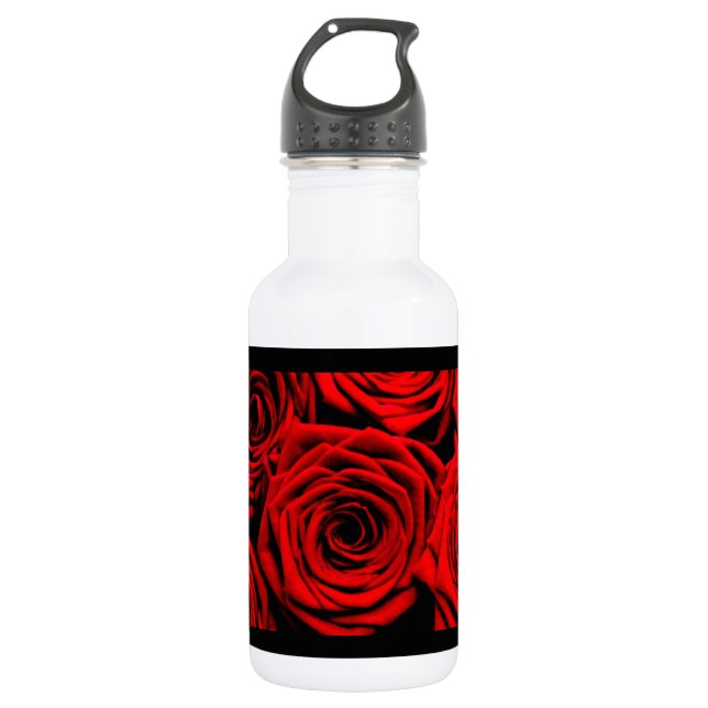 Rote Rosen Wasserflasche (Vorderseite)