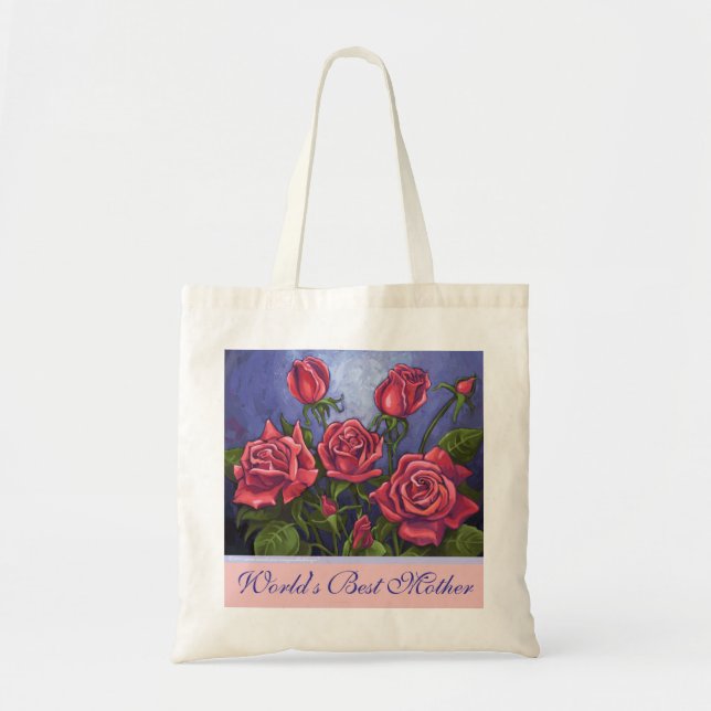 Rote Rosen Weltbeste Muttertasche Tragetasche (Vorne)