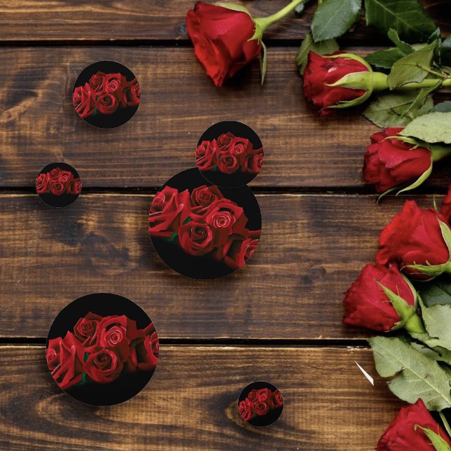 Rote Rosen White Black Wedding Konfetti (Von Creator hochgeladen)