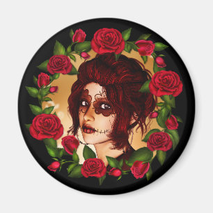 Rote Rosen Zuckerpuppe Magnet