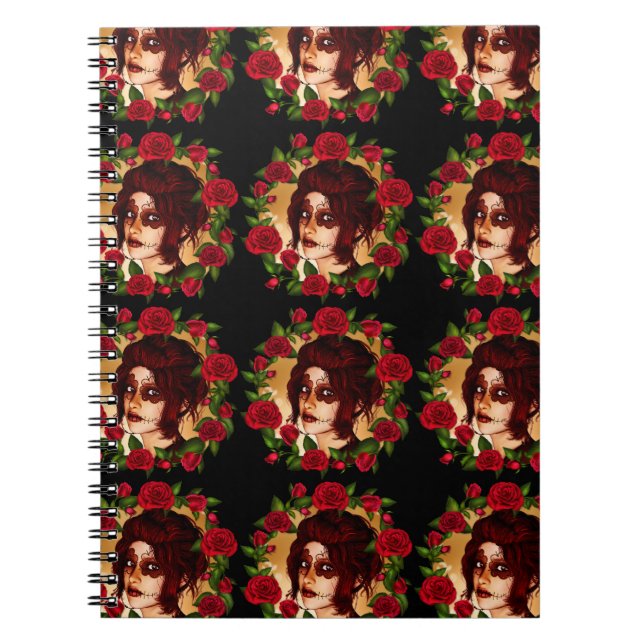 Rote Rosen Zuckerpuppe Notizblock (Vorderseite)