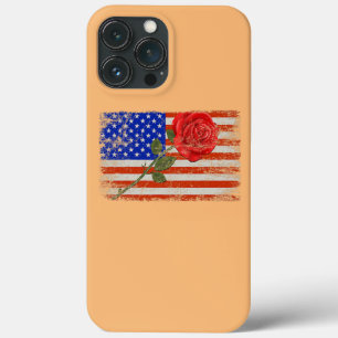 Rote Rosenblume Amerikanische Flagge Liebe Valenti Case-Mate iPhone Hülle