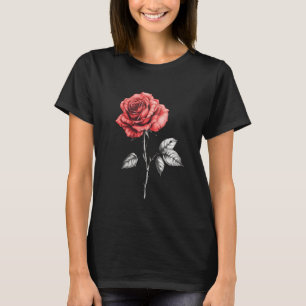 Rote Rosenblume Botaniker Garten Blume Rose T-Shirt