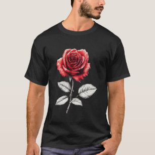 Rote Rosenblume Botaniker Garten Blume Rose T-Shirt